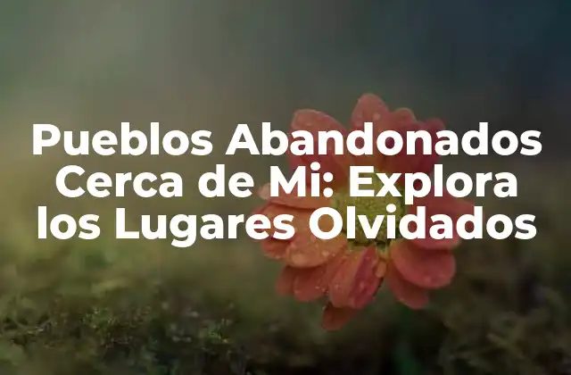 Pueblos Abandonados Cerca de Mi: Explora los Lugares Olvidados