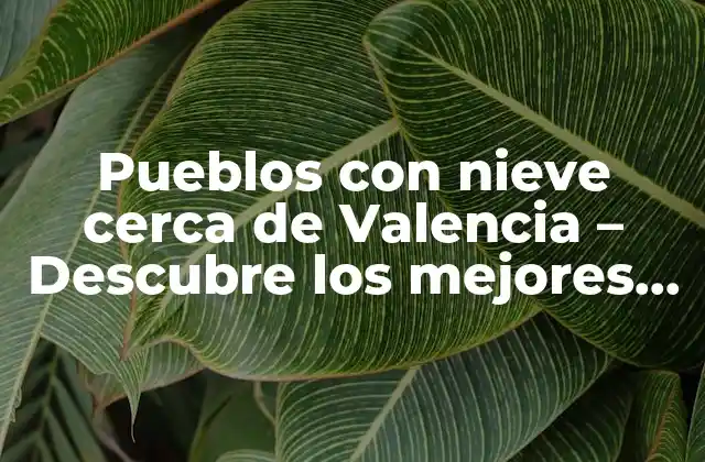 Pueblos con Nieve Cerca de Valencia – Descubre los Mejores Destinos