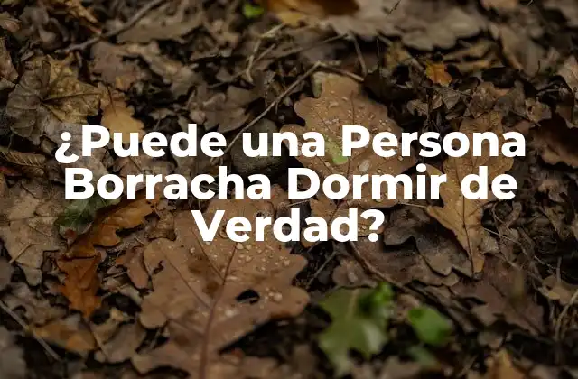 ¿puede una Persona Borracha Dormir de Verdad?