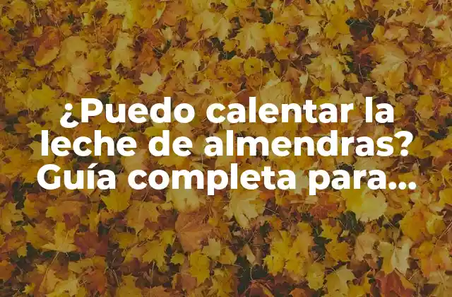 ¿puedo Calentar la Leche de Almendras? Guía Completa para Calentar la Leche de Almendras
