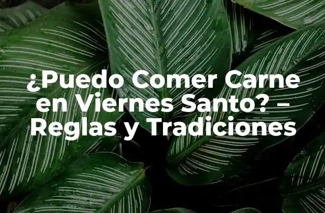 ¿puedo Comer Carne en Viernes Santo? – Reglas y Tradiciones