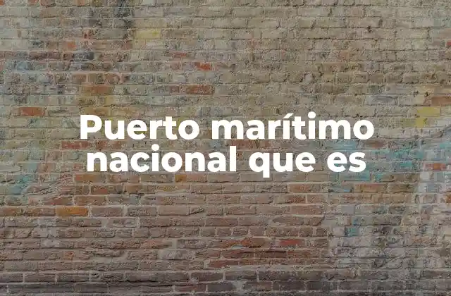 Puerto Marítimo Nacional que es