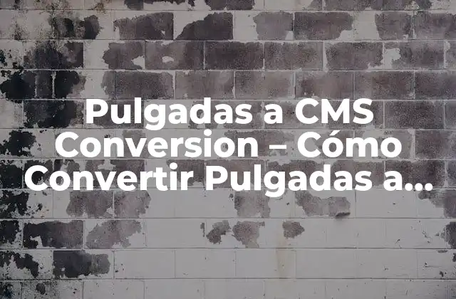 Pulgadas a Cms Conversion – Cómo Convertir Pulgadas a Centímetros y Milímetros con Facilidad