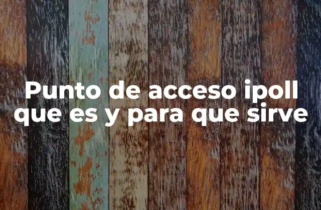 Punto de Acceso Ipoll que es y para que Sirve