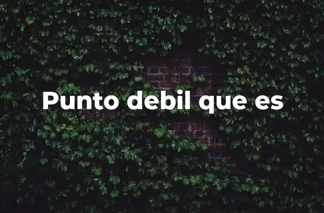 Punto Debil que es