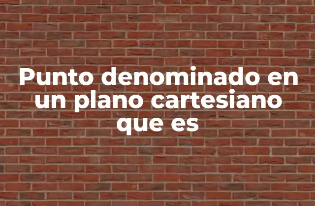 Punto Denominado en un Plano Cartesiano que es