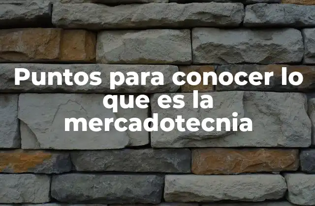 Puntos para Conocer Lo que es la Mercadotecnia