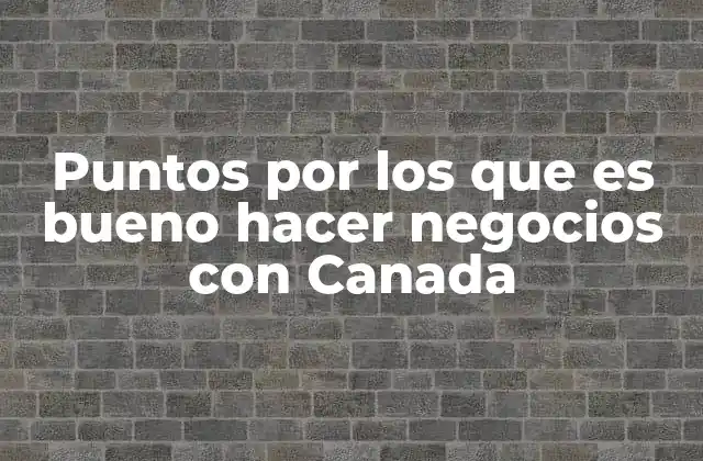 Puntos por los que es Bueno Hacer Negocios con Canada