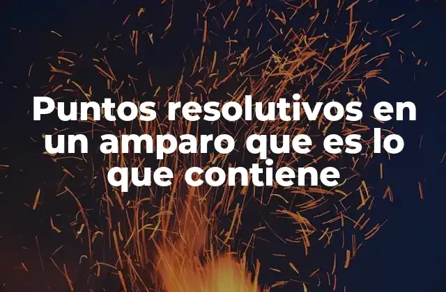 Puntos Resolutivos en un Amparo que es Lo que Contiene