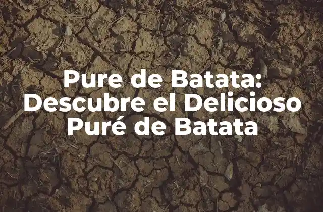 Pure de Batata: Descubre el Delicioso Puré de Batata