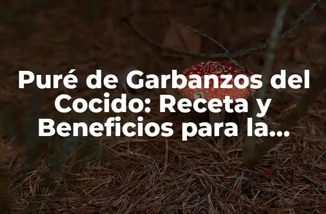 Puré de Garbanzos Del Cocido: Receta y Beneficios para la Salud