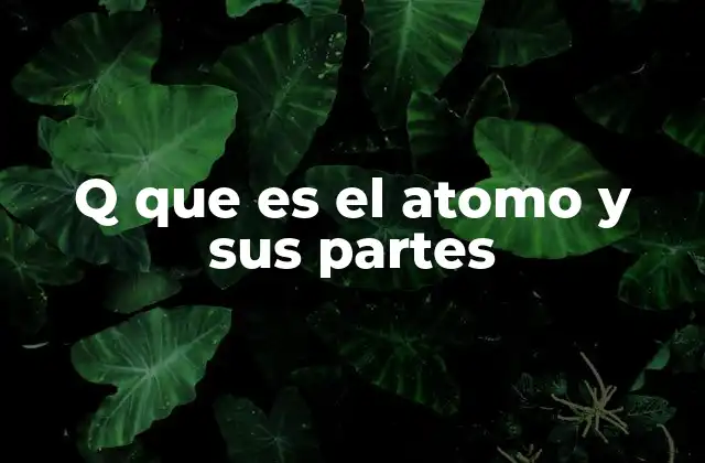 Q que es el Atomo y Sus Partes