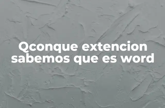 Qconque Extencion Sabemos que es Word