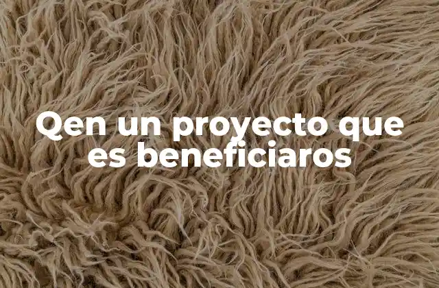Qen un Proyecto que es Beneficiaros