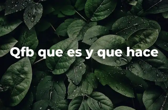 Qfb que es y que Hace