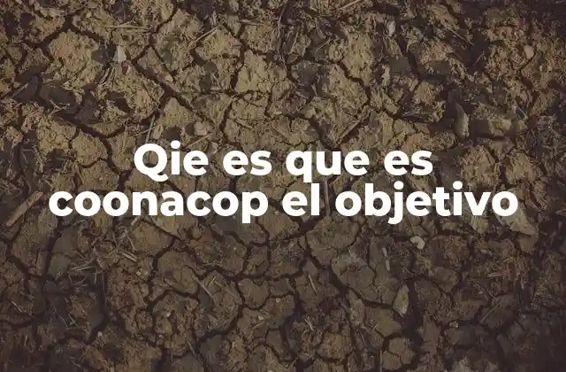 Qie es que es Coonacop el Objetivo