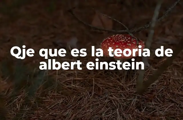 Qje que es la Teoria de Albert Einstein