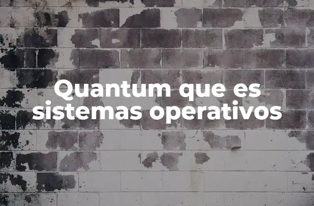 Quantum que es Sistemas Operativos