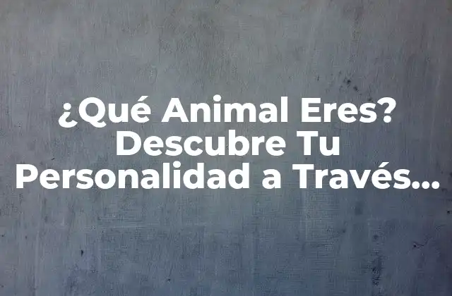 ¿qué Animal Eres? Descubre Tu Personalidad a Través de la Astrología Chino