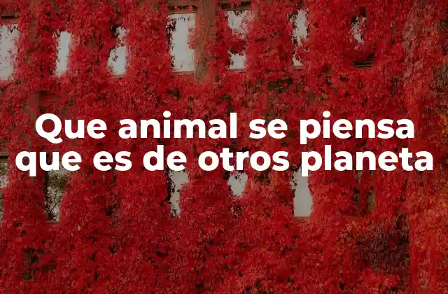 Que Animal Se Piensa que es de Otros Planeta