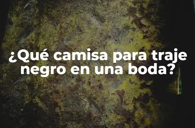 ¿qué Camisa para Traje Negro en una Boda?