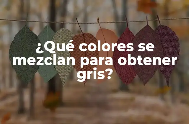 ¿qué Colores Se Mezclan para Obtener Gris?