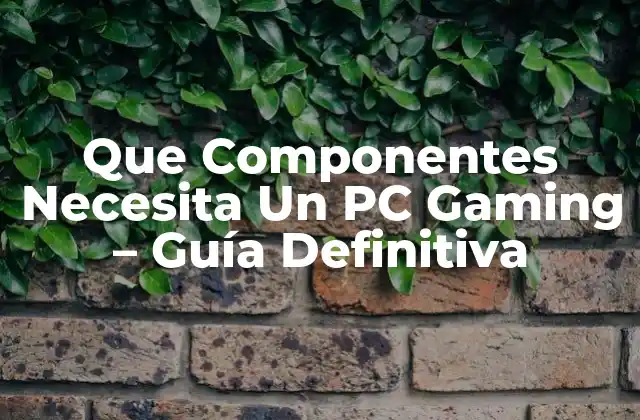 Que Componentes Necesita un Pc Gaming – Guía Definitiva