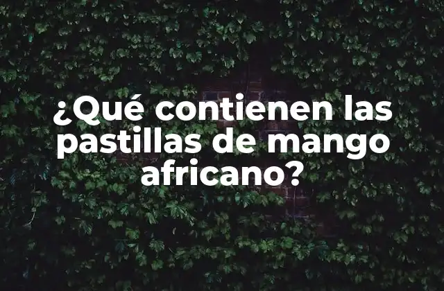 ¿qué Contienen las Pastillas de Mango Africano?