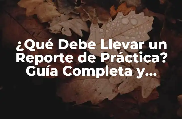Objetivos y Propósito de un Reporte de Práctica
