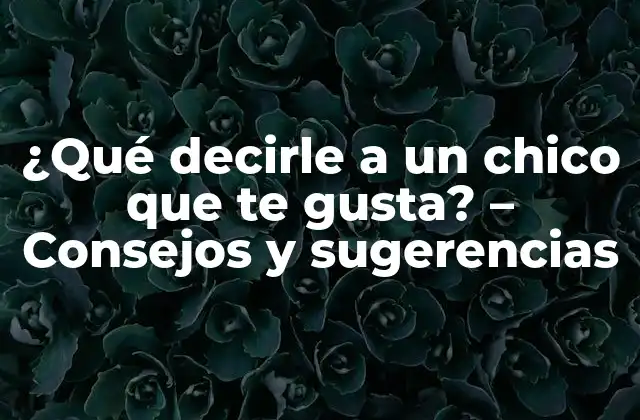 ¿qué Decirle a un Chico que Te Gusta? – Consejos y Sugerencias