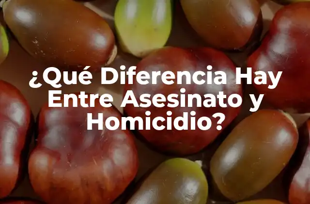 ¿qué Diferencia Hay entre Asesinato y Homicidio?