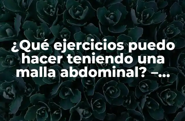 ¿qué Ejercicios Puedo Hacer Teniendo una Malla Abdominal? – Guía Completa