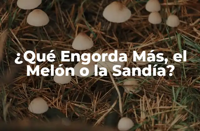 ¿qué Engorda Más, el Melón o la Sandía?