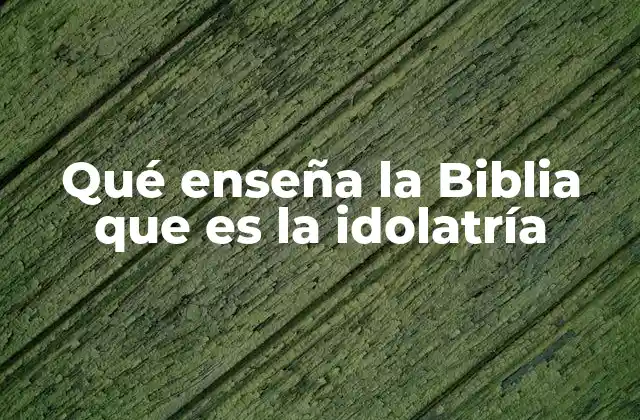 Qué Enseña la Biblia que es la Idolatría