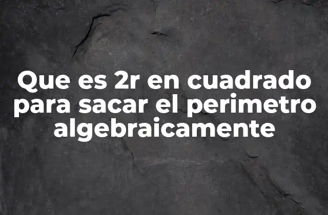 Que es 2r en Cuadrado para Sacar el Perimetro Algebraicamente
