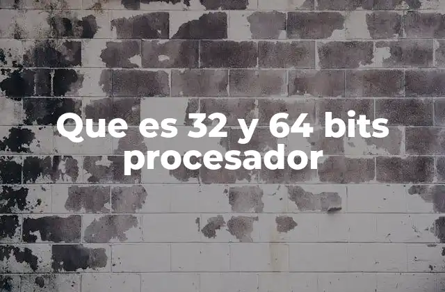 Que es 32 y 64 Bits Procesador