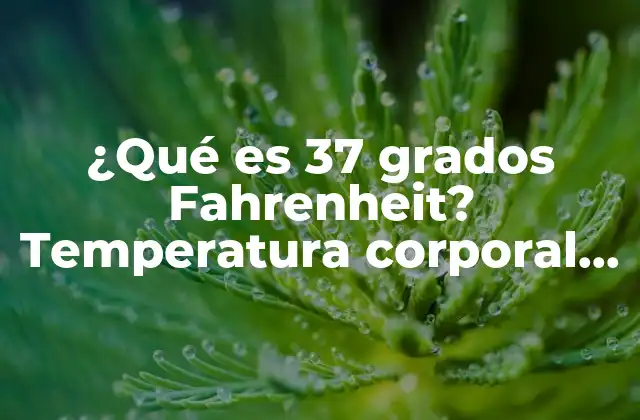 ¿qué es 37 Grados Fahrenheit? Temperatura Corporal Normal