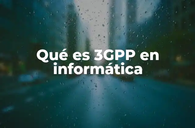 Qué es 3gpp en Informática