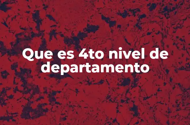 Que es 4to Nivel de Departamento
