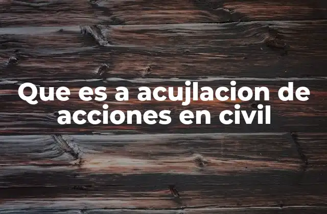 Que es a Acujlacion de Acciones en Civil