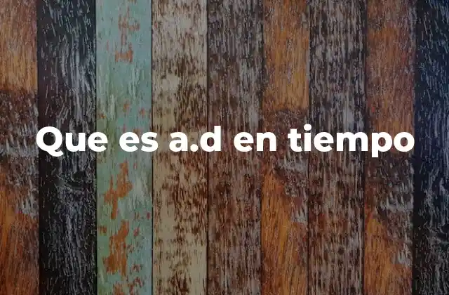 Que es A.d en Tiempo