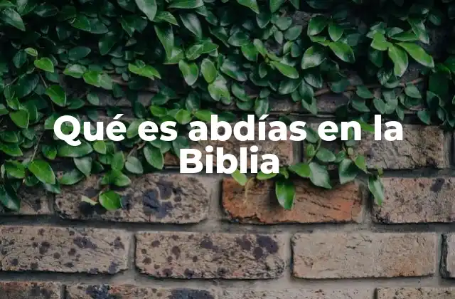 Qué es Abdías en la Biblia