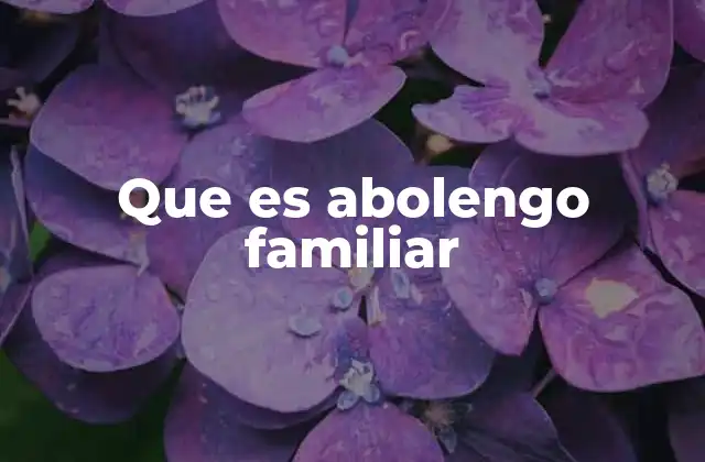 Que es Abolengo Familiar