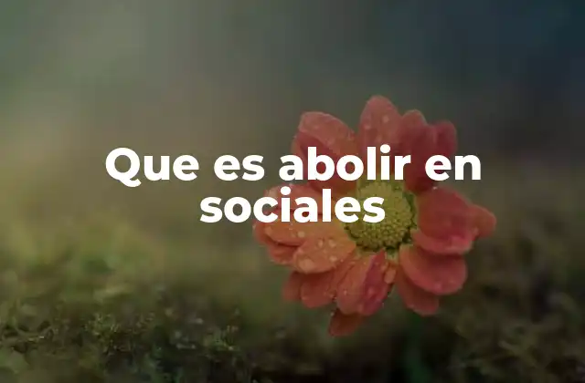 Que es Abolir en Sociales
