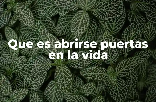 Que es Abrirse Puertas en la Vida