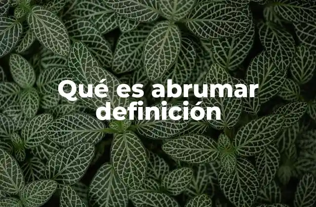 Qué es Abrumar Definición