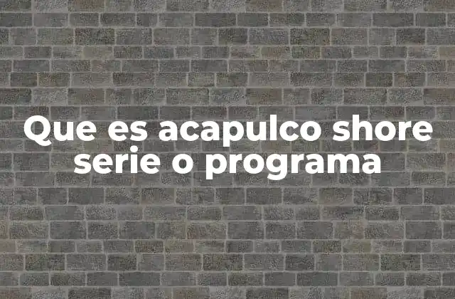 Que es Acapulco Shore Serie o Programa