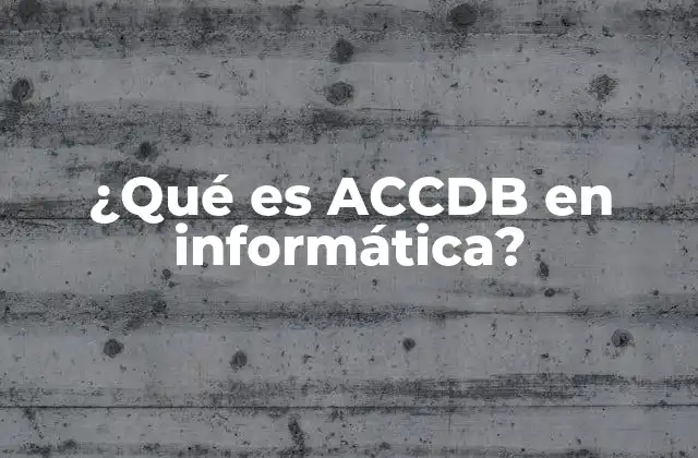 ¿qué es Accdb en Informática?