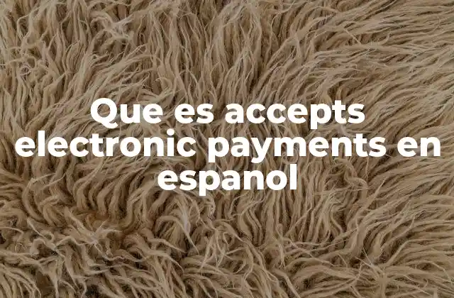 Que es Accepts Electronic Payments en Espanol