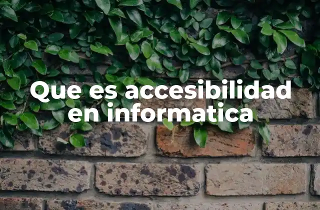 Que es Accesibilidad en Informatica